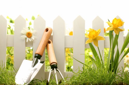 Mixed seasonal plants used for flower bed creation in Hackbridge