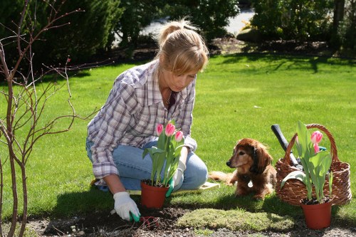 Hard landscaping features in a Hackbridge outdoor space